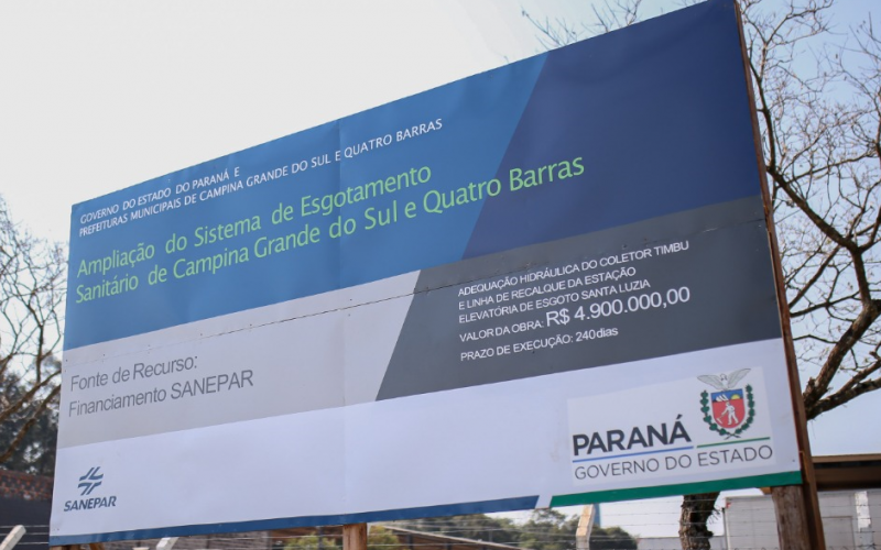 Quatro Barras é contemplada com mais de R$ 2 milhões em investimentos da Sanepar