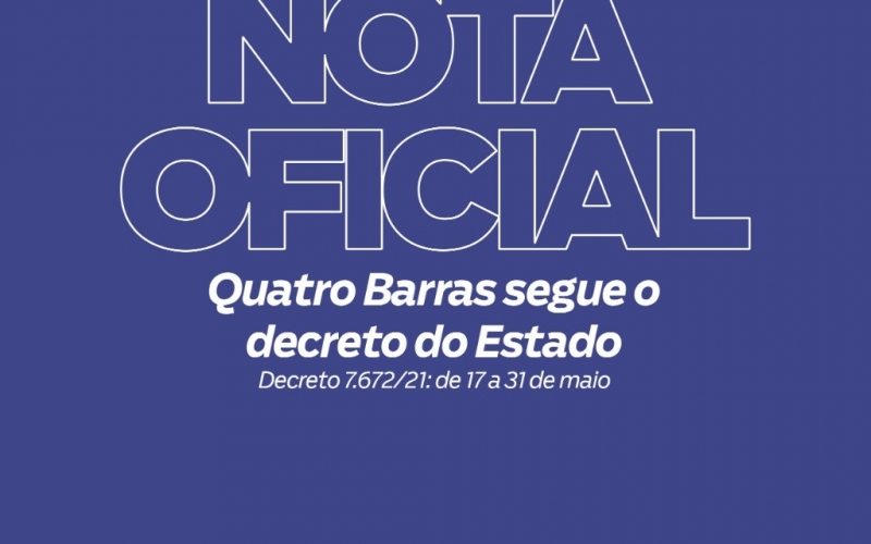 NOTA OFICIAL - Decreto com medidas de enfrentamento à Covid-19
