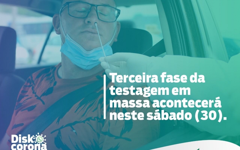 Combate à Covid-19: 3ª fase da testagem em massa 