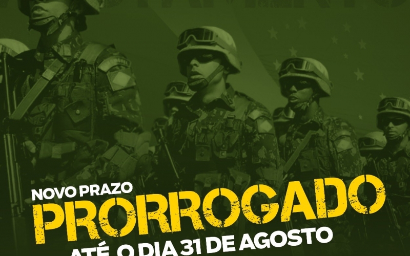 Alistamento militar é prorrogado até 31 de agosto