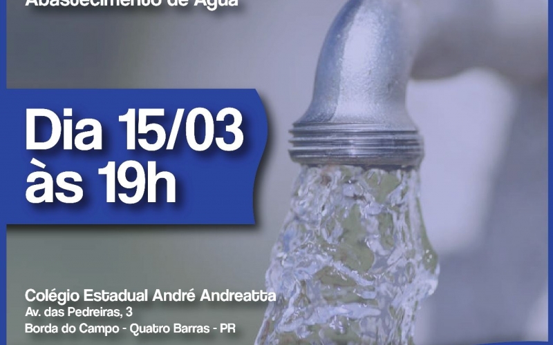 Sanepar vai realizar audiência pública no dia 15 de março