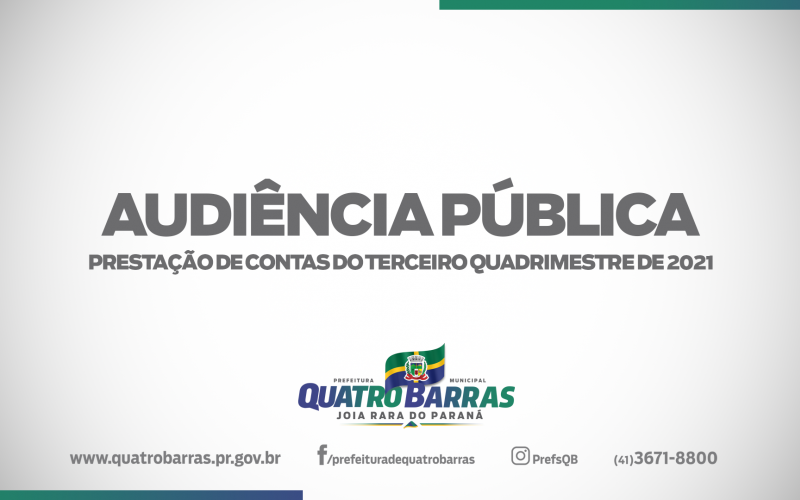 Prefeitura realiza nesta quinta-feira (24) a audiência pública para prestação de contas do 3º quadrimestre