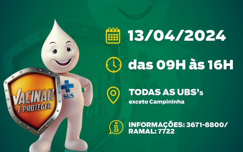 Quatro Barras terá Campanha de Vacinação contra a Influenza neste sábado, além de atualização da carteirinha