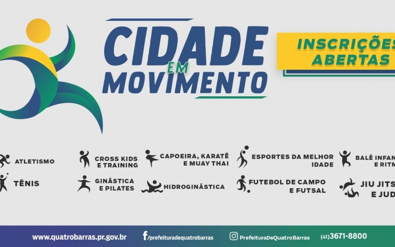 Prefeitura retoma atividades esportivas e lança programa Cidade em Movimento: inscrições de 18 modalidades estão abertas