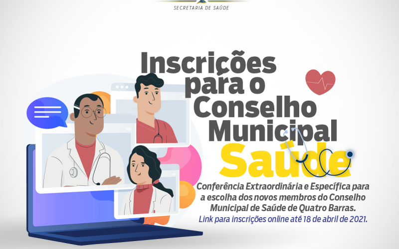 Estão abertas as inscrições para o Conselho Municipal de Saúde
