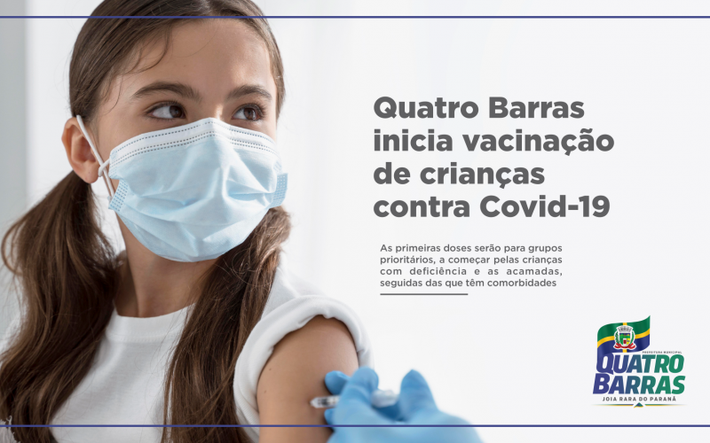 Quatro Barras inicia vacinação de crianças contra Covid-19 na próxima segunda-feira 