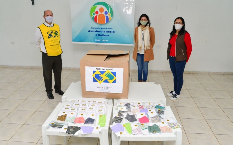 Assistência Social recebe doação de 2 mil máscaras do projeto Mãos que Ajudam