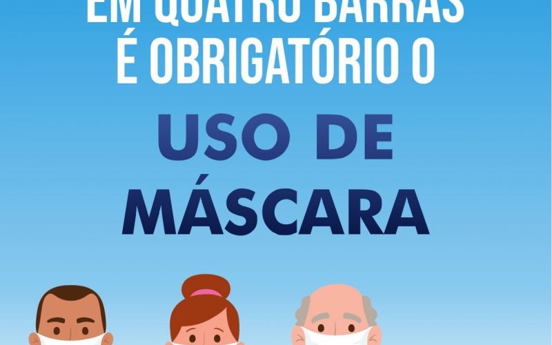 Uso de máscaras passa a ser obrigatório em Quatro Barras