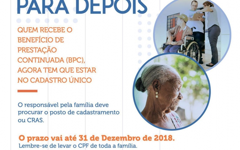 Idosos precisam fazer Cadastro Único para garantir benefício