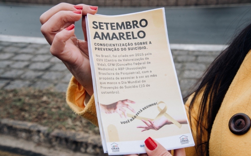 Secretaria de Desenvolvimento Social, CRAS e CREAS realizam mobilização alusiva ao Setembro Amarelo