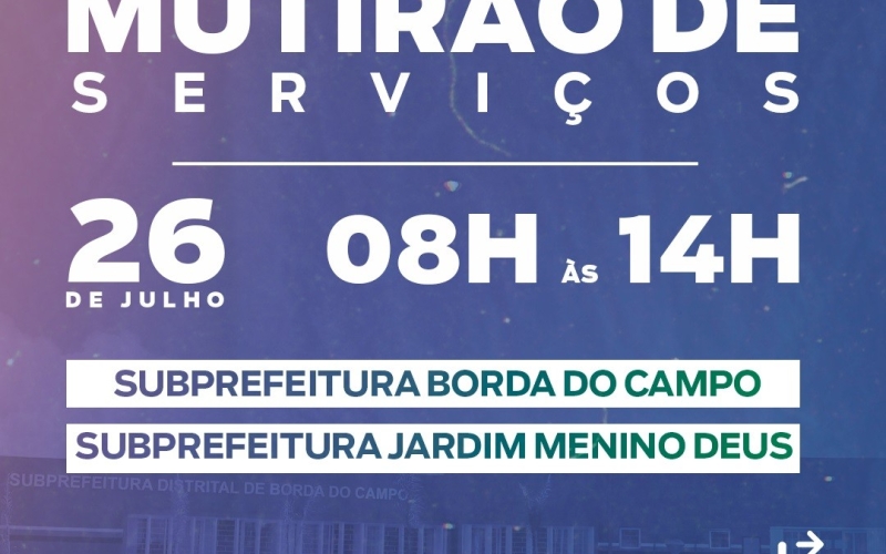 Prefeitura realiza mutirão de serviços neste sábado (26)