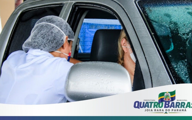 Quatro Barras fará drive-thru para vacinação de idosos com mais de 85 anos, nesta segunda, na UBS da Sede