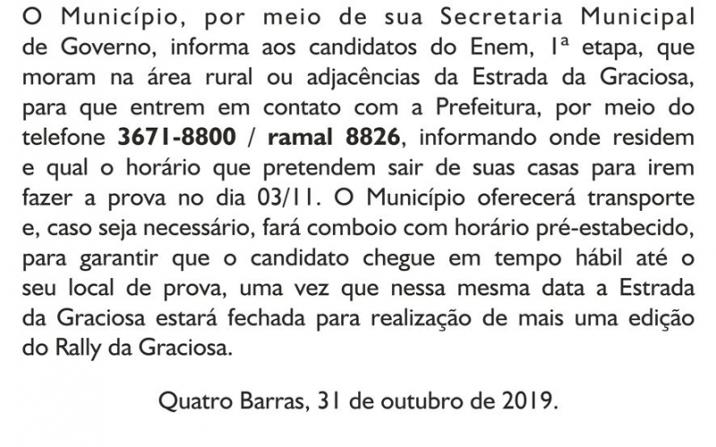 Nota Oficial