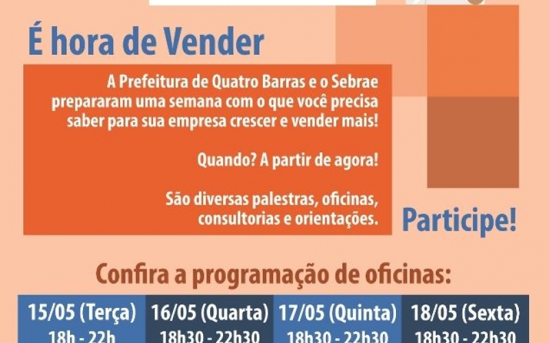 Semana do MEI vai oferecer oficinas entre os dias 15 e 18 de maio